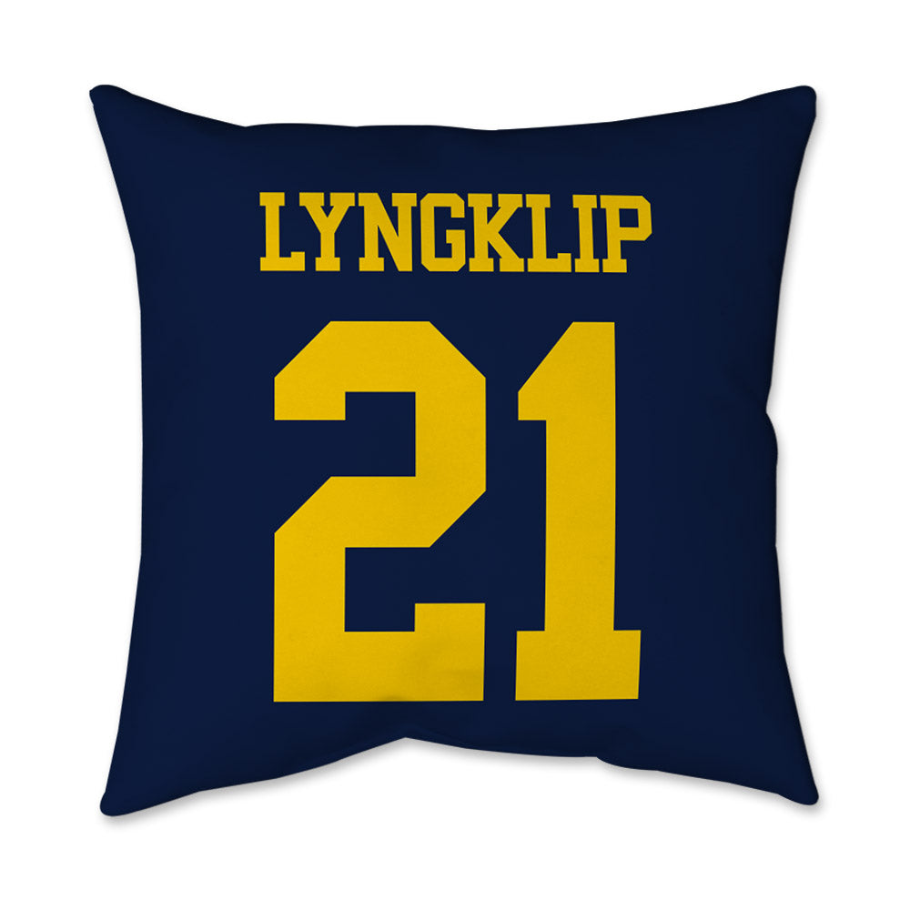 Michigan - NCAA Men's Lacrosse : Ryan Lyngklip - Graphic Pillow 16x16-1