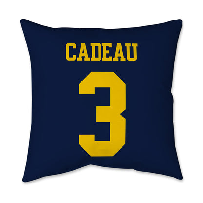 Michigan - NCAA Men's Basketball : Elliot Cadeau - Graphic Pillow 16x16-1