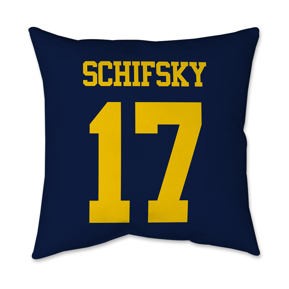 Michigan - NCAA Men's Ice Hockey : Garrett Schifsky - Graphic Pillow 16x16-1