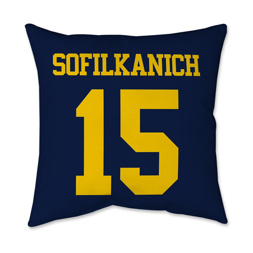 Michigan - NCAA Women's Basketball : Ashley Sofilkanich - Graphic Pillow 16x16-1