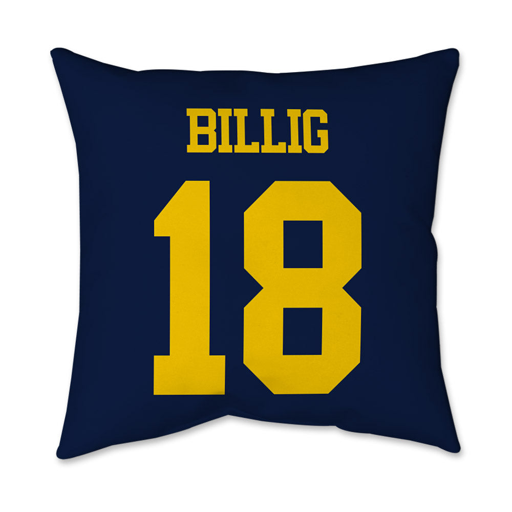 Michigan - NCAA Men's Lacrosse : Carson Billig - Graphic Pillow 16x16-1