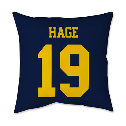 Michigan - NCAA Men's Ice Hockey : Michael Hage - Graphic Pillow 16x16-1