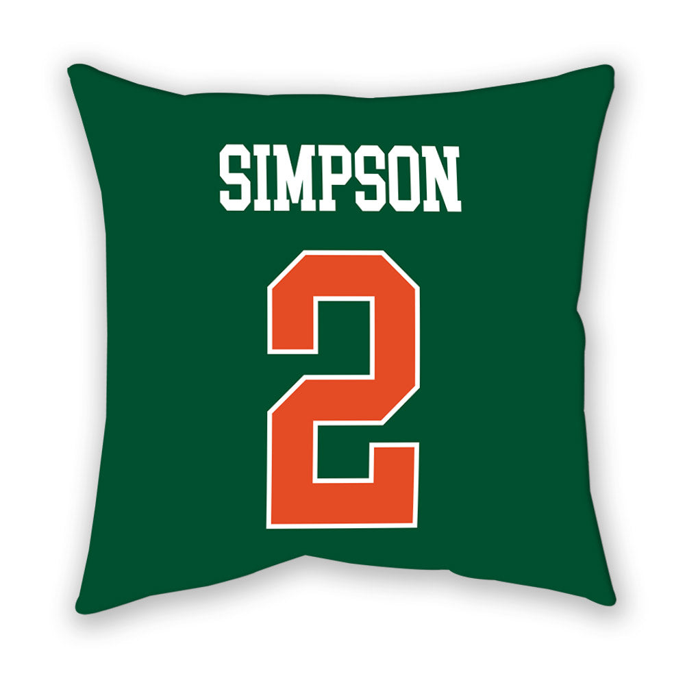 Miami - NCAA Women's Soccer : Emilie Simpson - Pillow-1