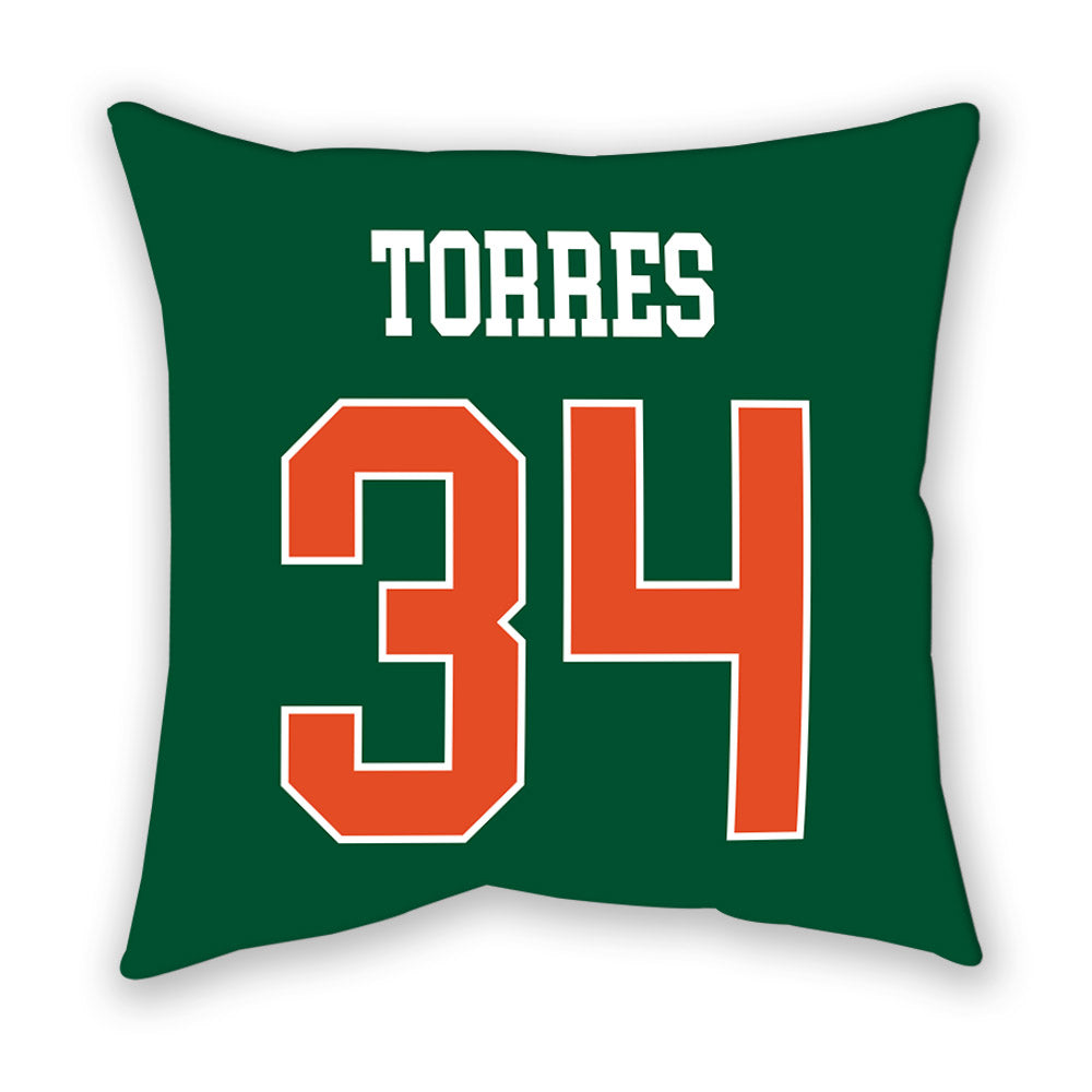Miami - NCAA Baseball : Michael Torres - Pillow-1