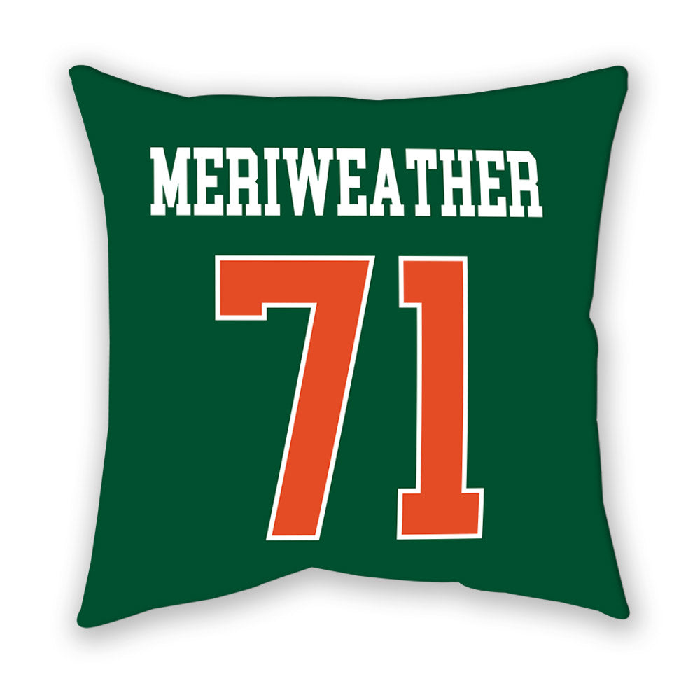 Miami - NCAA Football : Jamal Meriweather - Pillow-1