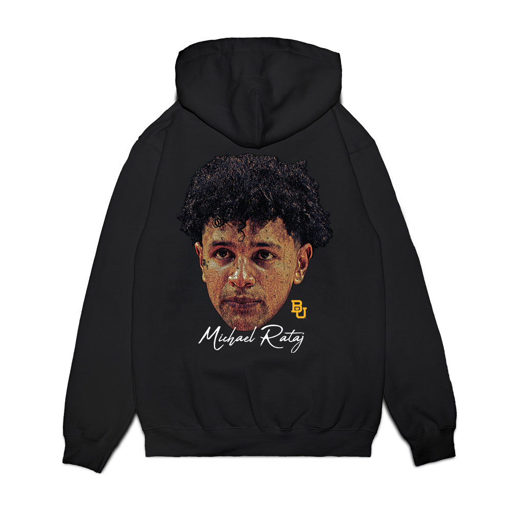 Baylor - NCAA Men's Basketball : Michael Rataj - Game Face Premium Hooded Sweatshirt-1