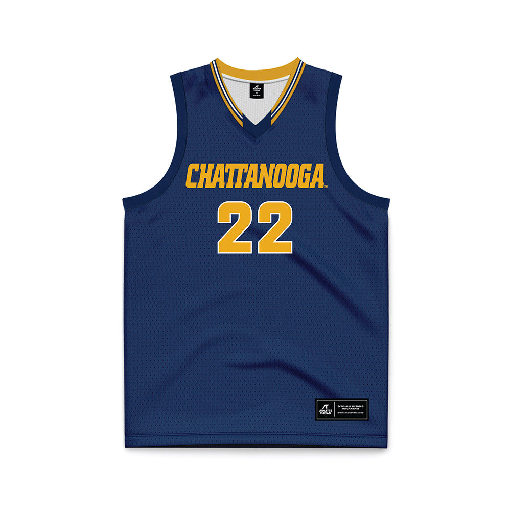 UTC - NCAA Women's Basketball : TaTianna Stovall - Navy Basketball Jersey-0