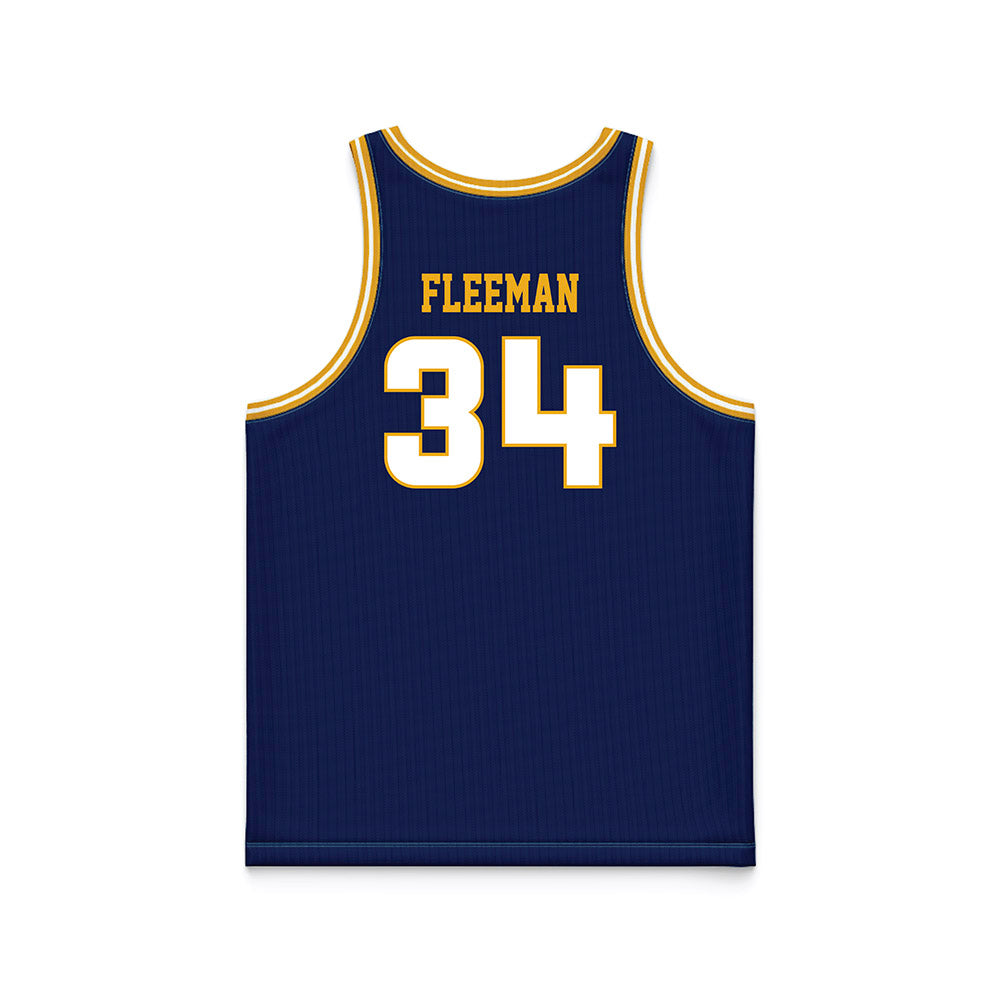 UTC - NCAA Men's Basketball : John Fleeman - Navy Basketball Jersey-1