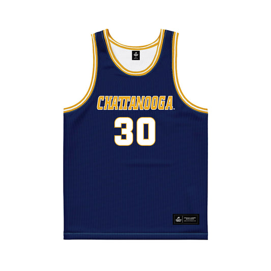 UTC - NCAA Men's Basketball : Josh Bowman - Navy Basketball Jersey-0