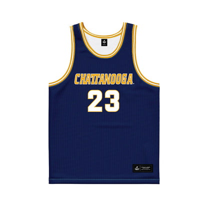 UTC - NCAA Men's Basketball : Latif Diouf - Navy Basketball Jersey-0
