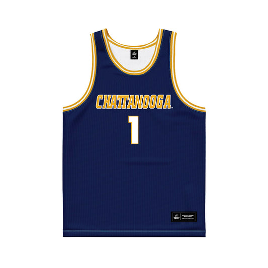 UTC - NCAA Men's Basketball : Brennan Watkins - Navy Basketball Jersey-0