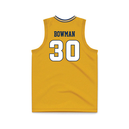 UTC - NCAA Men's Basketball : Josh Bowman - Gold Basketball Jersey-1