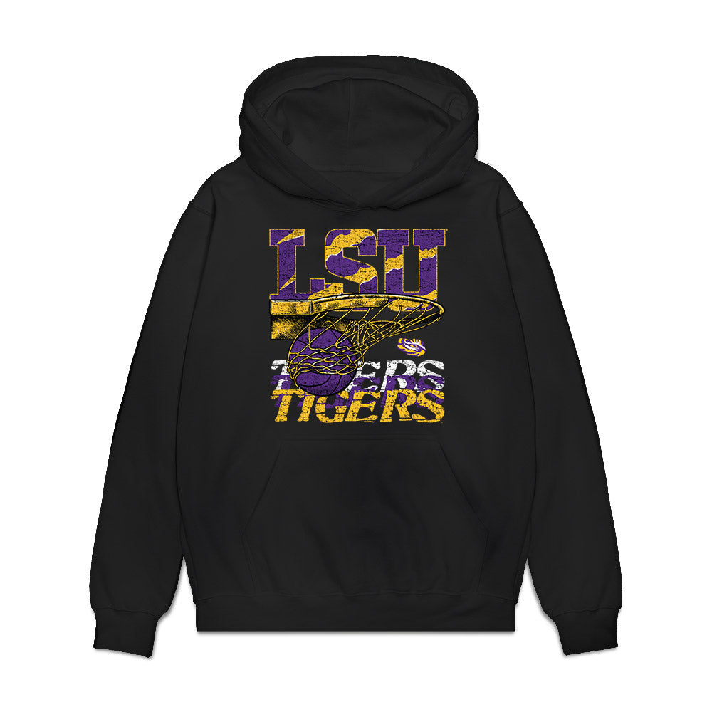 LSU - NCAA Men's Basketball : Mouhamed Dioubate - Vintage Shersey Premium Hooded Sweatshirt-0