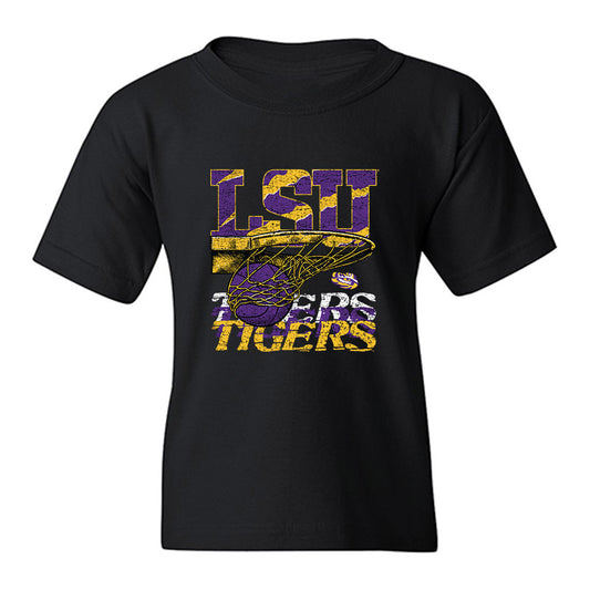 LSU - NCAA Men's Basketball : Jalen Reece - Vintage Shersey Youth T-Shirt-0