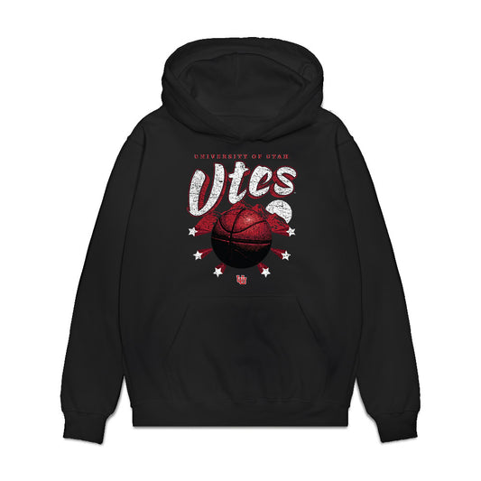 Utah - NCAA Men's Basketball : Malek Gomma - Vintage Shersey Premium Hooded Sweatshirt-0