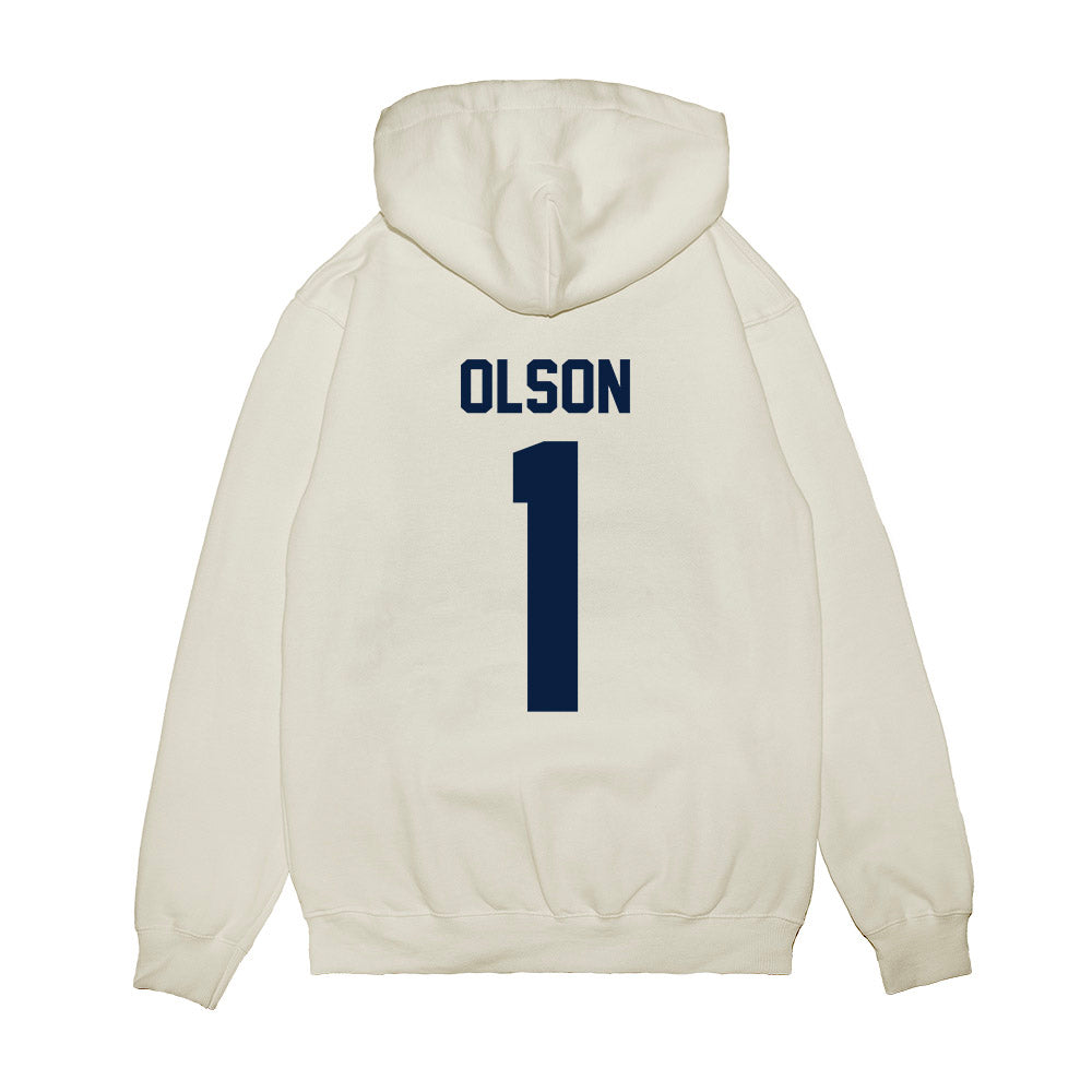 Michigan - NCAA Women's Basketball : Olivia Olson - Vintage Shersey Premium Hooded Sweatshirt-1