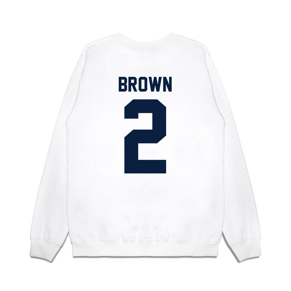 Michigan - NCAA Women's Basketball : Macy Brown - Vintage Shersey Premium Crewneck Sweatshirt-1