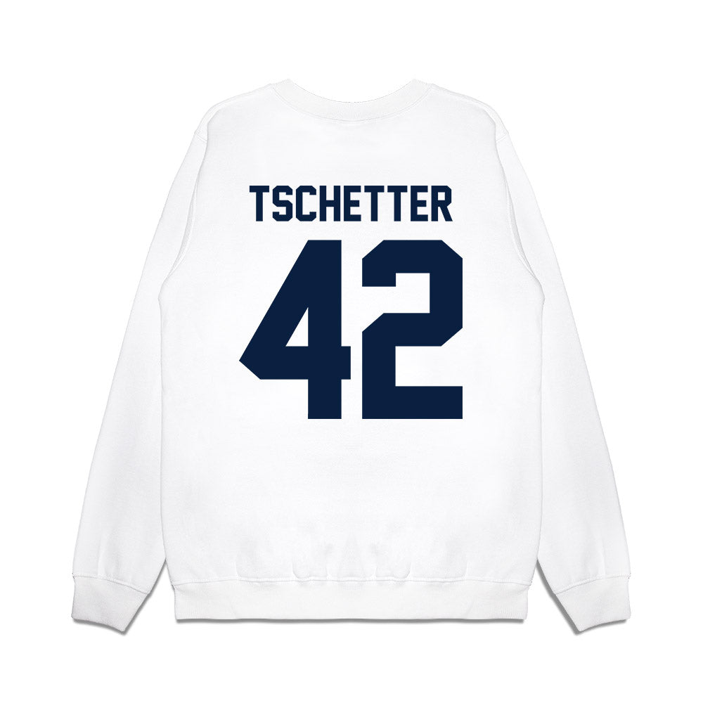 Michigan - NCAA Men's Basketball : Will Tschetter - Vintage Shersey Premium Crewneck Sweatshirt-1
