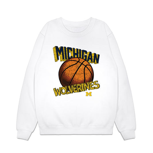 Michigan - NCAA Women's Basketball : Syla Swords - Vintage Shersey Premium Crewneck Sweatshirt-0