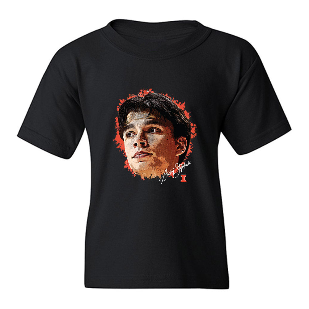 Illinois - NCAA Men's Basketball : Andrej Stojakovic - Game Face Youth T-Shirt-0