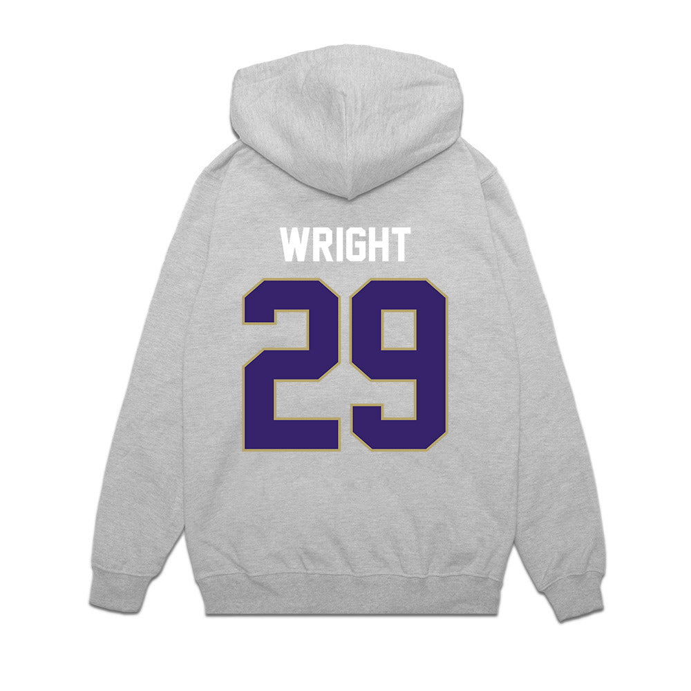 JMU - NCAA Football : KJ Wright - Vintage Football Premium Hooded Sweatshirt-1