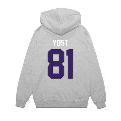 JMU - NCAA Football : Sue Yost - Vintage Football Premium Hooded Sweatshirt-1