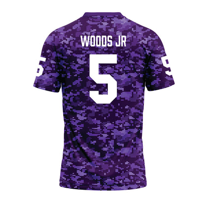 Tarleton State - NCAA Football : Stephen Woods Jr - Purple Camo Premium Football Jersey-1