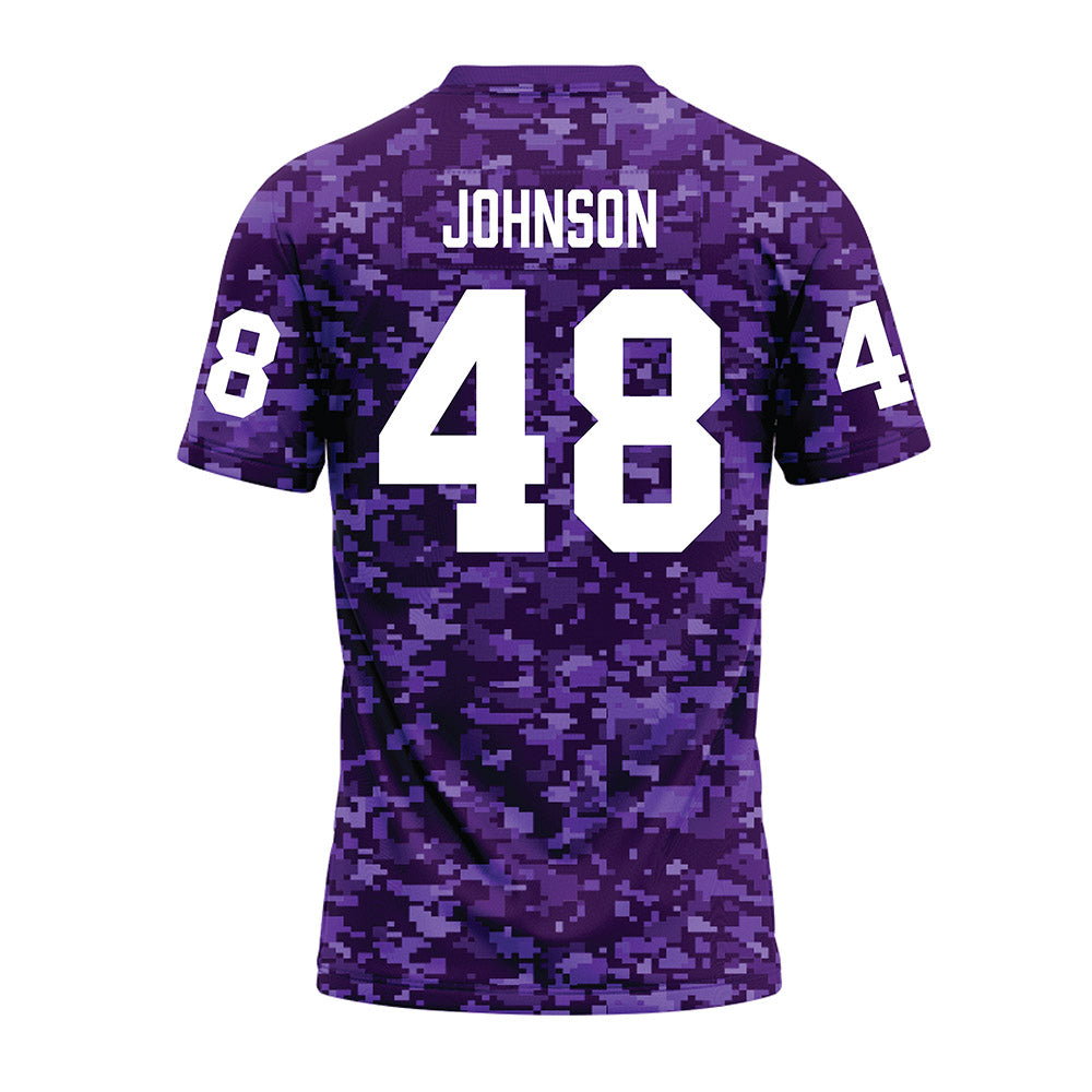 Tarleton State - NCAA Football : Broderick Johnson - Purple Camo Premium Football Jersey-1