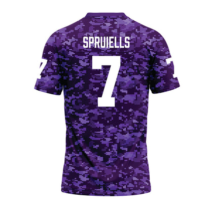 Tarleton State - NCAA Football : David Spruiells - Purple Camo Premium Football Jersey-1