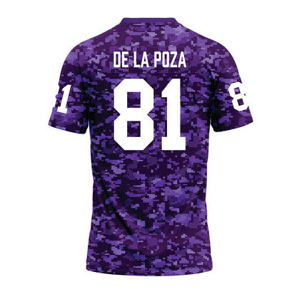 Tarleton State - NCAA Football : Alejandro De La Poza - Purple Camo Premium Football Jersey-1