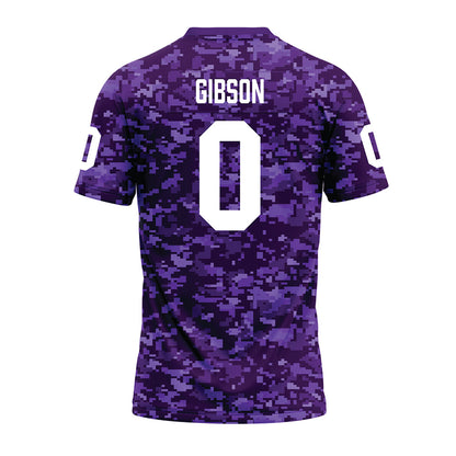 Tarleton State - NCAA Football : Maasai Gibson - Purple Camo Premium Football Jersey-1
