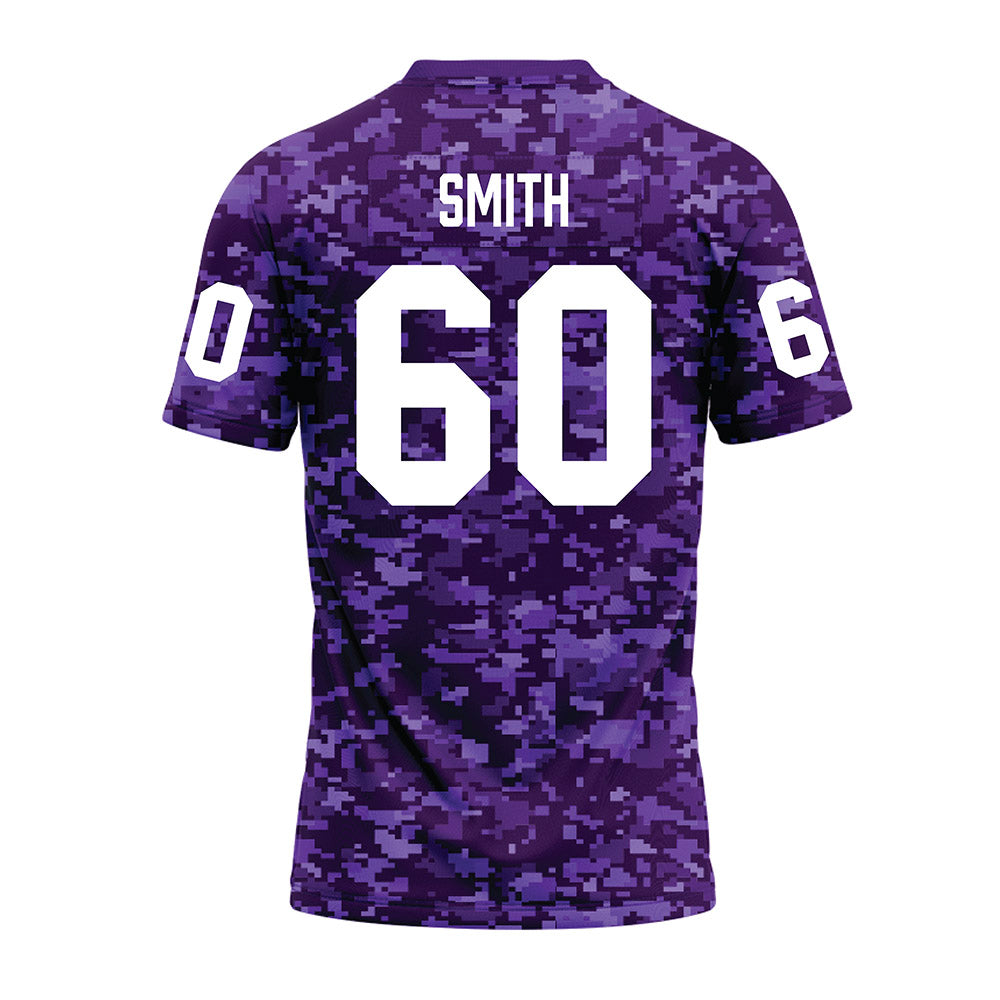 Tarleton State - NCAA Football : Hunter Smith - Purple Camo Premium Football Jersey-1