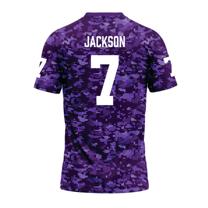 Tarleton State - NCAA Football : Jaylen Jackson - Purple Camo Premium Football Jersey-1