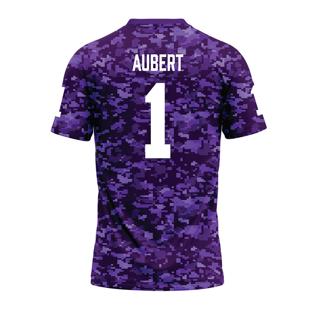 Tarleton State - NCAA Football : Jadan Aubert - Purple Camo Premium Football Jersey-1