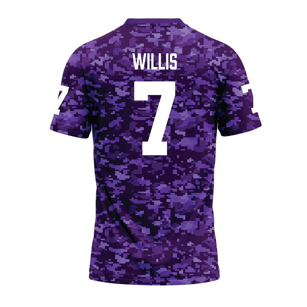 Tarleton State - NCAA Football : Marquis Willis - Purple Camo Premium Football Jersey-1