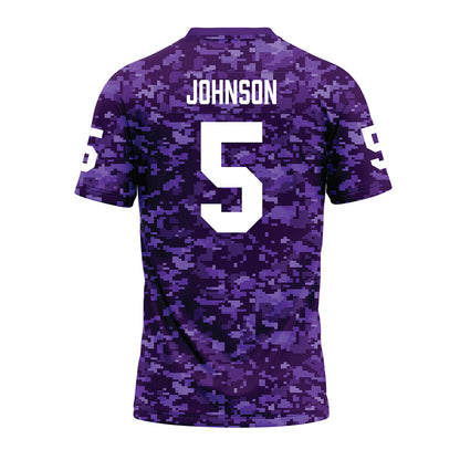 Tarleton State - NCAA Football : Keylan Johnson - Purple Camo Premium Football Jersey-1