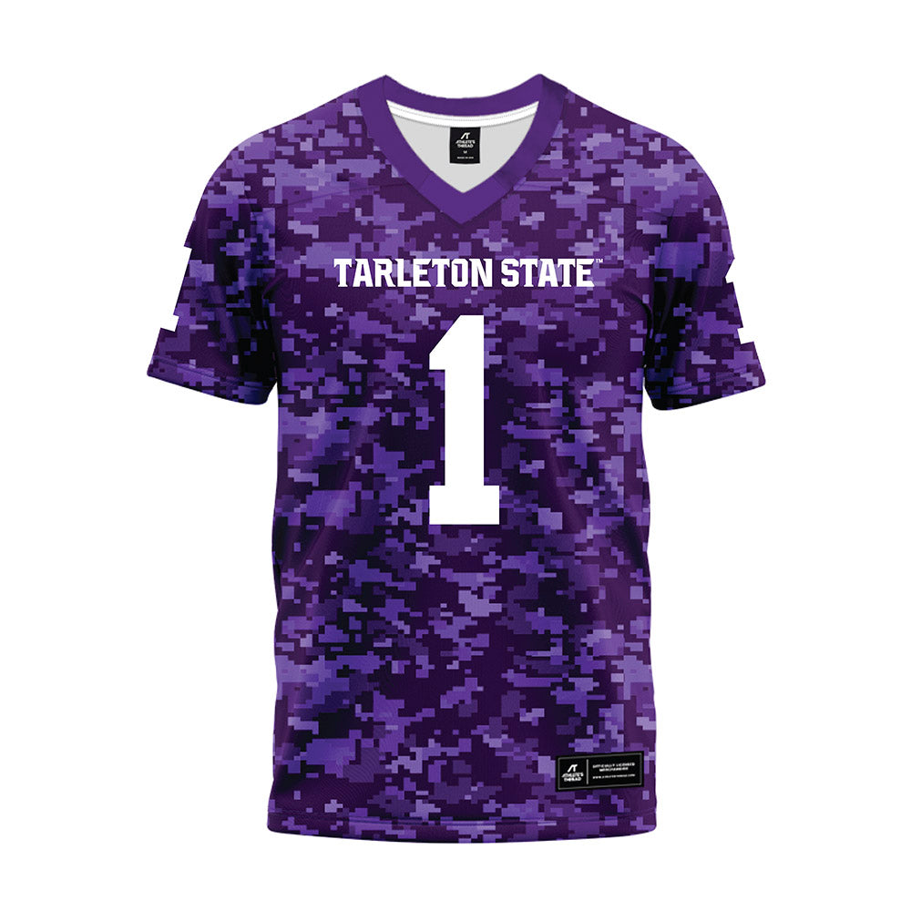 Tarleton State - NCAA Football : Jadan Aubert - Purple Camo Premium Football Jersey-0