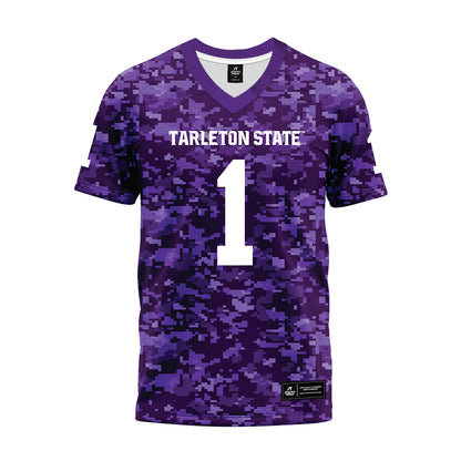 Tarleton State - NCAA Football : Jadan Aubert - Purple Camo Premium Football Jersey-0