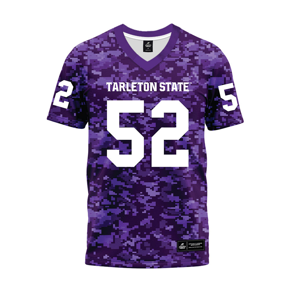 Tarleton State - NCAA Football : Robert Rios - Purple Camo Premium Football Jersey-0