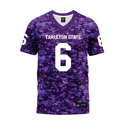 Tarleton State - NCAA Football : Caleb Lewis - Purple Camo Premium Football Jersey-0