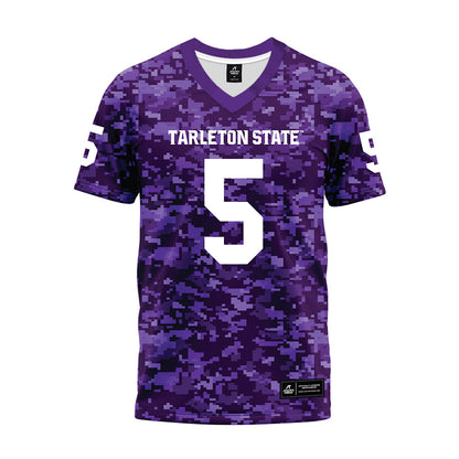 Tarleton State - NCAA Football : Stephen Woods Jr - Purple Camo Premium Football Jersey-0