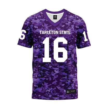 Tarleton State - NCAA Football : Isaac Hall - Purple Camo Premium Football Jersey-0