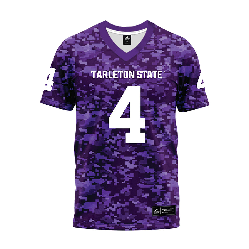 Tarleton State - NCAA Football : Omar Emmons - Purple Camo Premium Football Jersey-0