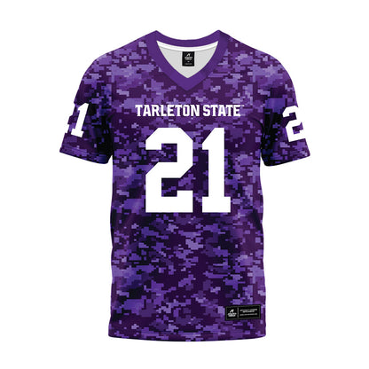Tarleton State - NCAA Football : Jeremiah Postell - Purple Camo Premium Football Jersey-0