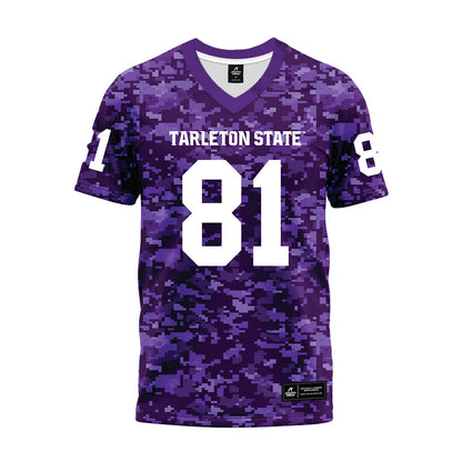 Tarleton State - NCAA Football : Alejandro De La Poza - Purple Camo Premium Football Jersey-0