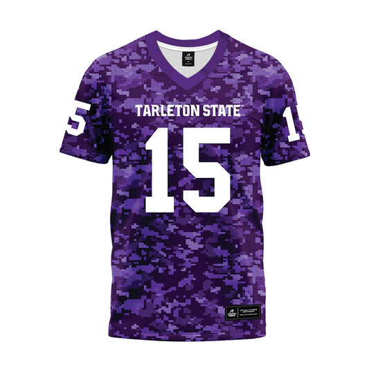 Tarleton State - NCAA Football : Jadan Aubert - Purple Camo Premium Football Jersey-0