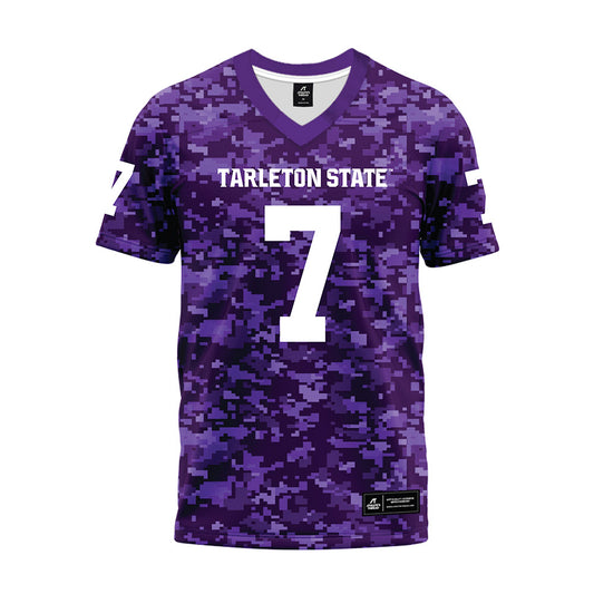 Tarleton State - NCAA Football : Seven Cloud - Purple Camo Premium Football Jersey-0