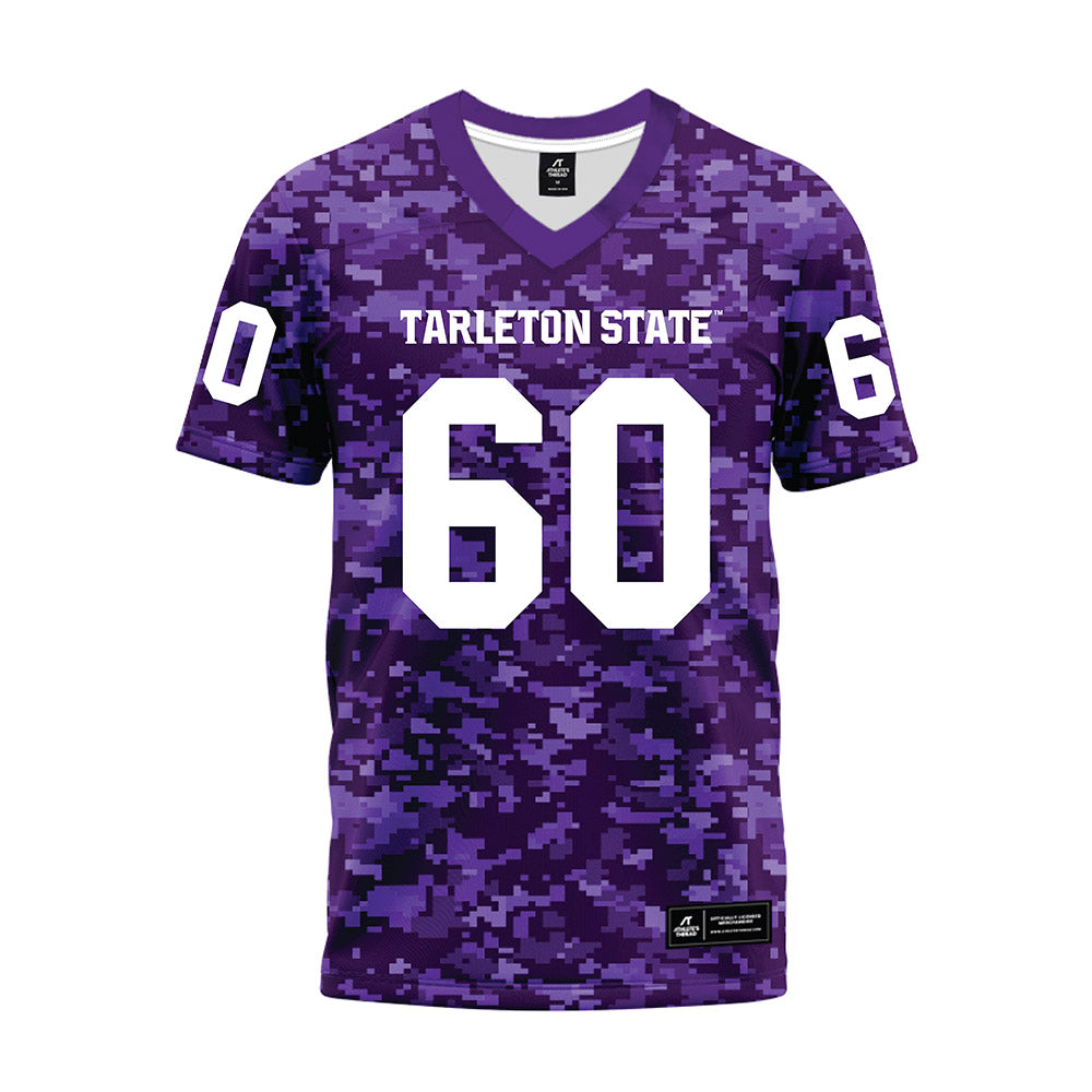Tarleton State - NCAA Football : Hunter Smith - Purple Camo Premium Football Jersey-0