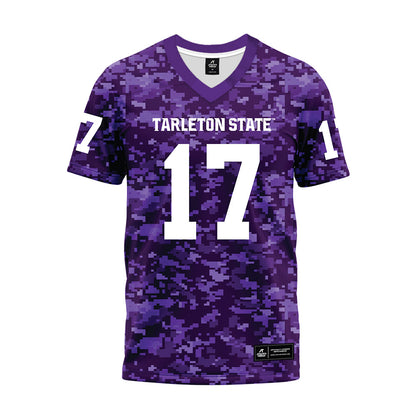 Tarleton State - NCAA Football : Michael Hodge Jr. - Purple Camo Premium Football Jersey-0