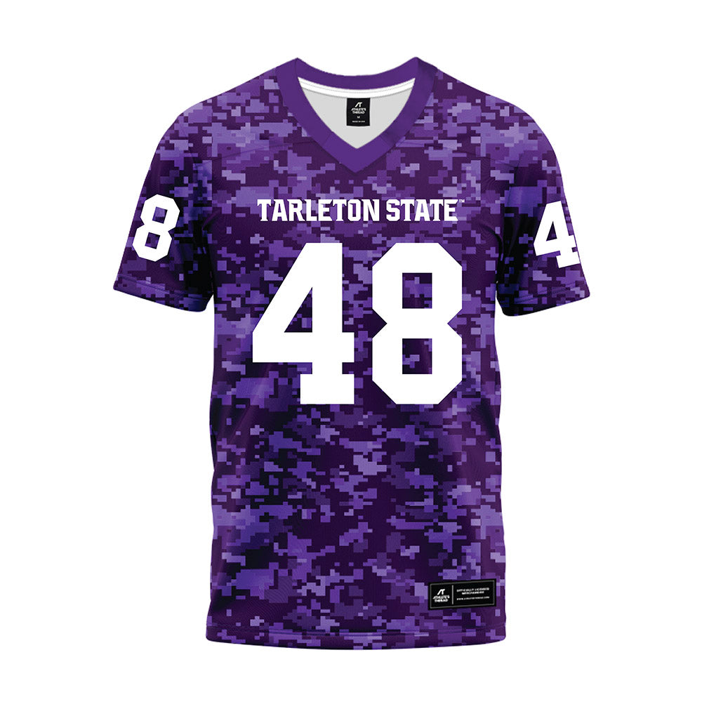 Tarleton State - NCAA Football : Broderick Johnson - Purple Camo Premium Football Jersey-0